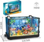 Fish Tank Building Block Set for Adults and Kids Lighting Aquarium Building Block Toys for Boys Girls Age 8-14 Including Ocean Jellyfish, Fish, Corals, Crab 725pcs - Image 8