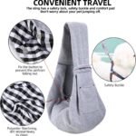 Dog Carrier Sling - Reversible Puppy Carrier Purse with Storage Pocket, Hand-Free Dog Sling Carrier for Carry Small Dogs and Cats, Travel Safety Harness, Dog and Cat Harness(Gray) - Image 5