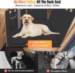 Dog Car Seat Cover for Back Seat, Backseat Extender for Dogs Hard Bottom, Car Back Seat Extender for Dogs, Dog Hammock for Cars, Black - Image 4
