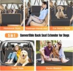 Dog Car Seat Cover for Back Seat, Backseat Extender for Dogs Hard Bottom, Car Back Seat Extender for Dogs, Dog Hammock for Cars, Black - Image 9