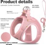 Fida Cat Harness and Leash Set for Walking Kitten and Puppy, Escape Proof Kitten Harness with Breathable Lightweight Soft Mesh, Adjustable Reflective Step-in Design. (XXXS, Pink) - Image 3
