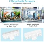 Aquarium Magnetic Glass Cleaner, Fish Tank Algae Magnet Cleaning Tool with Algae Scraper for Glass Aquariums Tank, Floating Scrubber Brush, 2 Detachable Scrapers, Small - Image 4