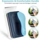 Aquarium Magnetic Glass Cleaner, Fish Tank Algae Magnet Cleaning Tool with Algae Scraper for Glass Aquariums Tank, Floating Scrubber Brush, 2 Detachable Scrapers, Small - Image 6