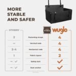 Wuglo Extra Stable Dog Car Seat - Reinforced Car Dog Seat for Medium-Sized Dogs with 4 Fastening Straps - Robust and Waterproof Pet Car Seat for The Back Seat of The Car (L Size, Black) - Image 3