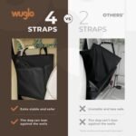 Wuglo Extra Stable Dog Car Seat - Reinforced Car Dog Seat for Medium-Sized Dogs with 4 Fastening Straps - Robust and Waterproof Pet Car Seat for The Back Seat of The Car (L Size, Black) - Image 4