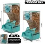 Bird Feeder No Mess 2PCS Automatic Clear Bird Seed Food Container Acrylic Parrot Feeder Dispenser Cage Accessories for Parakeet Budgies Cockatoo Canary Love Bird (Blue) - Image 4