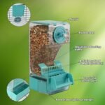 Bird Feeder No Mess 2PCS Automatic Clear Bird Seed Food Container Acrylic Parrot Feeder Dispenser Cage Accessories for Parakeet Budgies Cockatoo Canary Love Bird (Blue) - Image 5