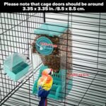 Bird Feeder No Mess 2PCS Automatic Clear Bird Seed Food Container Acrylic Parrot Feeder Dispenser Cage Accessories for Parakeet Budgies Cockatoo Canary Love Bird (Blue) - Image 7