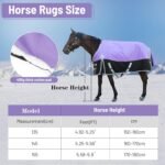 Waterproof Horse Turnout Blankets Horse Blanket Winter Waterproof,400g Warm Cotton Filling Liner 1600D Premium Turnout Horse Blanket,Medium Weight Waterproof Blanket 78inches145cm - Image 6