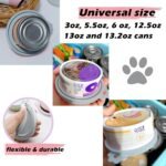 Pet Food Can Spoon & 3 Pcs Can Covers | Cute Paw Shape Opener Spatula Cat Wet Food Spoon | Universal BPA Free Silicone Can Lids & Spoon for Dog Cat Cans(Grey) - Image 4
