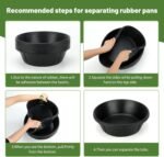 4Pcs Rubber Feed Pan, 8 Quart Horse Feed Bucket Heavy Duty Feed Bucket, 14.56 x 4.53 Inches Dog Bowl Rubber Livestock Water Bowl for Dogs Cat Pig Goat Chicken Farm Small Animal - Image 5