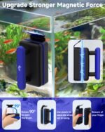 AQQA Magnetic Aquarium Fish Tank Glass Cleaner, Dual-Blades Algae Scraper Glass Cleaner Scrubber, Double Side Floating Aquarium Magnetic Brush for 0.2-0.4 Inch Thick Glass Aquariums Tank (M) - Image 3