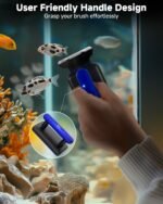 AQQA Magnetic Aquarium Fish Tank Glass Cleaner, Dual-Blades Algae Scraper Glass Cleaner Scrubber, Double Side Floating Aquarium Magnetic Brush for 0.2-0.4 Inch Thick Glass Aquariums Tank (M) - Image 7