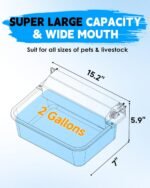 Automatic Dog Water Dispenser, 2 Gallons 304 Stainless Steel Dog Water Bowl for Indoor/Outdoor, Large Water Bowl for Pets & Livestock, Anti Tip, Wide Mouth, Water Auto Fill, Fit GHT 3/4" Faucet - Image 4