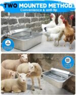 Automatic Dog Water Dispenser, 2 Gallons 304 Stainless Steel Dog Water Bowl for Indoor/Outdoor, Large Water Bowl for Pets & Livestock, Anti Tip, Wide Mouth, Water Auto Fill, Fit GHT 3/4" Faucet - Image 5