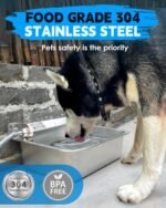 Automatic Dog Water Dispenser, 2 Gallons 304 Stainless Steel Dog Water Bowl for Indoor/Outdoor, Large Water Bowl for Pets & Livestock, Anti Tip, Wide Mouth, Water Auto Fill, Fit GHT 3/4" Faucet - Image 6