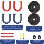 YONAR Sports Outdoor Indoor Rubber Horseshoes Set | Includes 4 Horseshoes, 2 Pegs, 2 Rubber Mats, 2 Red Plastic dowels, 1 Mesh Bag | Perfect for Beach, Parks, Picnics, Backyard, Fun for Kids Adults - Image 3