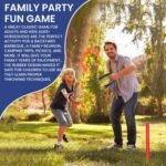 YONAR Sports Outdoor Indoor Rubber Horseshoes Set | Includes 4 Horseshoes, 2 Pegs, 2 Rubber Mats, 2 Red Plastic dowels, 1 Mesh Bag | Perfect for Beach, Parks, Picnics, Backyard, Fun for Kids Adults - Image 4