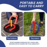 YONAR Sports Outdoor Indoor Rubber Horseshoes Set | Includes 4 Horseshoes, 2 Pegs, 2 Rubber Mats, 2 Red Plastic dowels, 1 Mesh Bag | Perfect for Beach, Parks, Picnics, Backyard, Fun for Kids Adults - Image 5