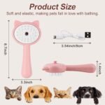 Cat Steam Brush, 3 in 1 Cat Steamy Brush Cleanser, Silicone Massage Grooming Brush for Shedding, Pet Hair Cleaning Brush Comb for Cats Dogs(Pink Cat) - Image 3