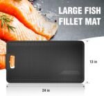 FLISSA Nonslip Fish Fillet Mat with Measuring Scale, Durable & Portable Fish Cleaning Mat for Easy Filleting, Large Fish Mat for Fish Cleaning and Cutting Board, 24"*13" - Image 3