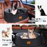 Dog Car Seat for Large/Medium Dog, Pet Car Seat for Dogs Under 55 lbs or 2 Small Dogs, Upgraded Dog Booster Seat, Detachable & Washable Travel Bed Dog Seat with Thick Cushion (Black/Gray) - Image 3