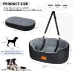 Dog Car Seat for Large/Medium Dog, Pet Car Seat for Dogs Under 55 lbs or 2 Small Dogs, Upgraded Dog Booster Seat, Detachable & Washable Travel Bed Dog Seat with Thick Cushion (Black/Gray) - Image 6