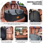 Dog Car Seat for Large/Medium Dog, Pet Car Seat for Dogs Under 55 lbs or 2 Small Dogs, Upgraded Dog Booster Seat, Detachable & Washable Travel Bed Dog Seat with Thick Cushion (Black/Gray) - Image 7