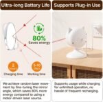 Potaroma Smart Sensor Cat/Dog Laser Toys Interactive, Motion Activated Truly Random Trjajectory, Clamp Design, Automatic Chargeable Kitten Dog Toy Indoor Exercise, Cream White - Image 5