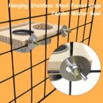 Tfwadmx Bird Food Stainless Steel Cups Wooden Perch Stand Hanging Feeder Bowls Feeding and Watering Supplies for Parakeets Conures Cockatiels Budgie Parrot - Image 6