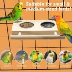 Tfwadmx Bird Food Stainless Steel Cups Wooden Perch Stand Hanging Feeder Bowls Feeding and Watering Supplies for Parakeets Conures Cockatiels Budgie Parrot - Image 7