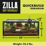 Zilla QuickBuild Terrarium, Sleek Glass Reptile Habitat, Easy Setup, Suitable for all Types of Reptile Pets, Whether Amphibians, Reptilians, Snakes, or Even Arachnids, 30"x12"x12", Black, 30x12x12 - Image 4