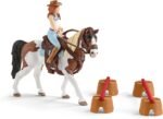 Schleich Horse Club 12-Piece Hannah's Riding Horse Set - Rodeo Riding with Cowgirl and Horse, Realistic Western Rodeo Farm Animal Toys and Accessories, Gift for Toddlers, Boys, and Girls Ages 5+ - Image 5