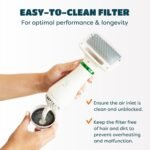 2-in-1 Dog Hair Dryer with Slicker Brush for Small-Sized Dogs and Cats | Pet Hair Dryer | Dog Blow Dryer | 300 Watts, 75-85 dB, Adjustable Temperature, Overheat Protection - Image 9