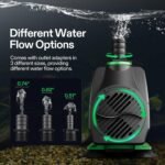 VIVOSUN 800GPH Submersible Pump(3000L/H, 24W), Ultra Quiet Water Fountain Pump with 10ft. High Lift with 6.5ft. Power Cord, 3 Nozzles for Fish Tank, Pond, Aquarium, Statuary, Hydroponics Green - Image 4