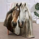 Horse Blanket,Animal Flannel Throw Blankets,Soft Warm Lightweight Cozy Plush Horses Throws for Bedroom Sofa Home Decor Gifts for Women Girls 50"x60" - Image 3