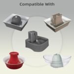 Cat Water Fountain Replacement Filter Housing & Silicone Nozzle Plug Set Pet Water Dispenser, Pet Water Fountain Parts Accessories (B. 1 Housing+2 Silicone Nozzle Plug) - Image 3