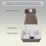 Cat Water Fountain Replacement Filter Housing & Silicone Nozzle Plug Set Pet Water Dispenser, Pet Water Fountain Parts Accessories (B. 1 Housing+2 Silicone Nozzle Plug) - Image 6