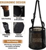 2 Pcs Horse Feed Bag Comfort Breathable Mesh Feed Bucket Heavy Duty Feed Bag with Adjustable Strap and Waterproof Bottom for Horse Feeding Supplies Muzzle Feed Bag, Medium (Black) - Image 4