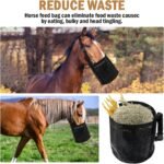2 Pcs Horse Feed Bag Comfort Breathable Mesh Feed Bucket Heavy Duty Feed Bag with Adjustable Strap and Waterproof Bottom for Horse Feeding Supplies Muzzle Feed Bag, Medium (Black) - Image 5