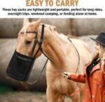 2 Pcs Horse Feed Bag Comfort Breathable Mesh Feed Bucket Heavy Duty Feed Bag with Adjustable Strap and Waterproof Bottom for Horse Feeding Supplies Muzzle Feed Bag, Medium (Black) - Image 7