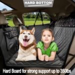 Back Seat Extender, Car Seat Cover for Dogs with Hard Bottom as a Hammock Bridge for Pets Travel, Waterproof Back Seat Protector Fits for Standard Cars & SUVs (Gray) - Image 4
