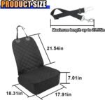 Dog Car Front Seat Cover with Side Flaps, Waterproof & Scratch Proof Car Seat Protector for Dog, Nonslip Pet Car Seat Pad with Safety Belt, Fit for Most Cars SUVs Trucks Jeeps (Black) - Image 3