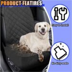 Dog Car Front Seat Cover with Side Flaps, Waterproof & Scratch Proof Car Seat Protector for Dog, Nonslip Pet Car Seat Pad with Safety Belt, Fit for Most Cars SUVs Trucks Jeeps (Black) - Image 5