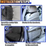 Dog Car Front Seat Cover with Side Flaps, Waterproof & Scratch Proof Car Seat Protector for Dog, Nonslip Pet Car Seat Pad with Safety Belt, Fit for Most Cars SUVs Trucks Jeeps (Black) - Image 7