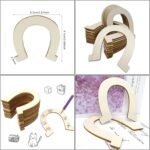 Honbay 24PCS Horseshoe Shaped Blank Unfinished Wood Discs Slices for DIY Crafts - Image 4