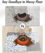 MontVoo-Pet Feeding Mat-Absorbent Floral Cat&Dog Food Mat-Dog Mat for Food and Water Bowl-No Watermark Quick Dry Dog Water Dispenser Mat Pet Placemat-Pet Supplies & Accessories 12" X 19" - Image 4