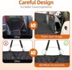 Back Seat Extender for Dogs- Holds 400LBS, Dog Car Seat Cover for Backseat Hard Bottom 100% Waterproof Non-Slip Scratch Resistant Dog Hammock for Car SUVs Truck, Universal Size -Premium Black - Image 4