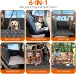 Back Seat Extender for Dogs- Holds 400LBS, Dog Car Seat Cover for Backseat Hard Bottom 100% Waterproof Non-Slip Scratch Resistant Dog Hammock for Car SUVs Truck, Universal Size -Premium Black - Image 10