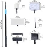 AquaMiracle 6 in 1 Aquarium Cleaning Tool Kit Fish Tank Cleaning Kit for 20-160 Gallon Tank with Telescopic Long Handle, Algae Scraper, Scrubber Pads, Tube Cleaner, Fish net, Gravel Rake - Image 7